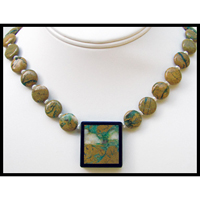 green canyon opal intarsia inlay pendant necklace