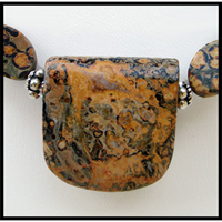 wild cat jasper earthy stone pendant beaded necklace