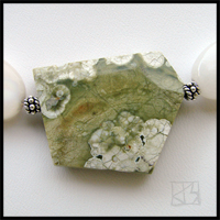 rainforest rhyolite and jade beaded necklace