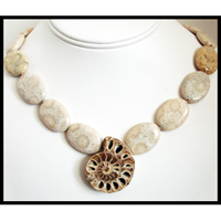 ancient oceans tranquil ammonite and fossil coral necklace